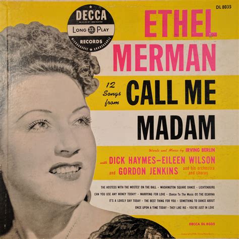 Ethel Merman - 12 Songs From Call Me Madam (1950, Vinyl) | Discogs