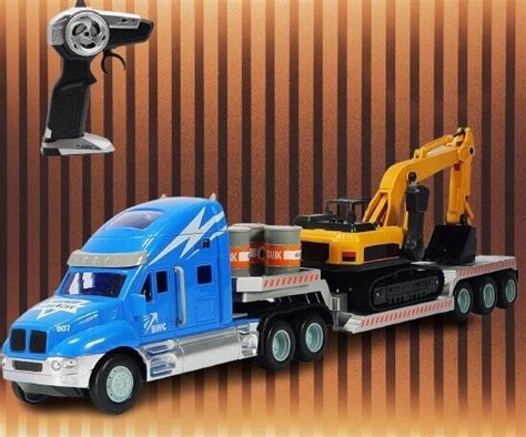 2.4Ghz Remote Control Semi Truck with Excavator-21.7 Inch RC Semi Truck ...