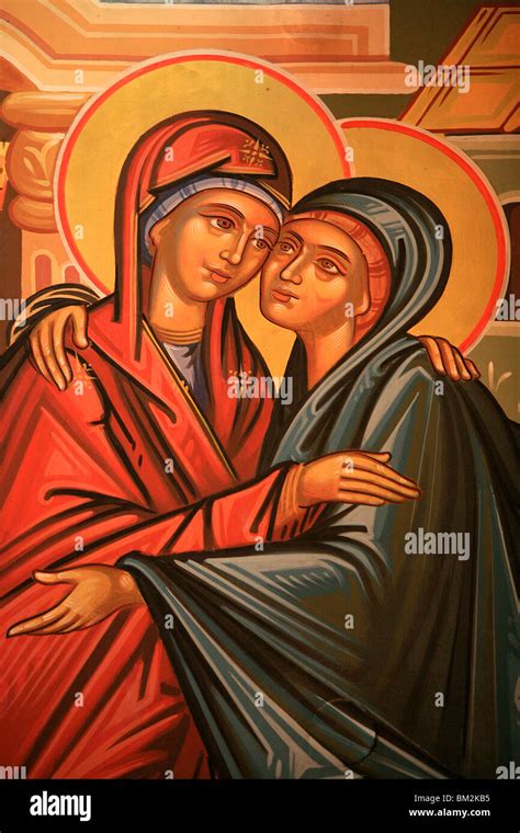 Greek Orthodox icon depicting the Visitation, Thessaloniki Stock Photo: 29562601 - Alamy