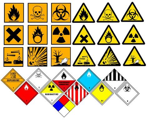 Chemical symbols. 29 different chemical hazard warning symbols and transportatio , #AFF, # ...