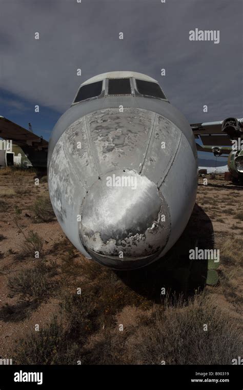 Old Aircraft at aircraft restoration facility near airplane boneyard -Tucson Arizona - USA Stock ...