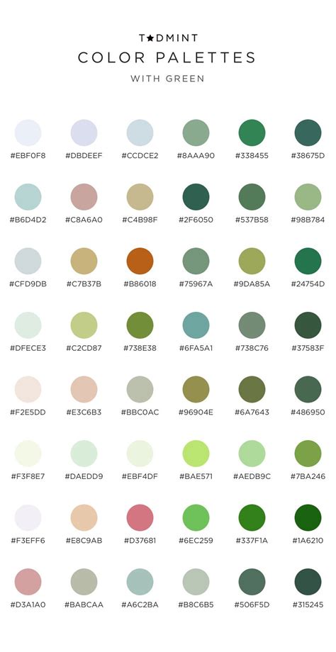 8 Color Palettes with Green – Hex Codes Included — TADMINT — Design Resource and Merchandise for ...