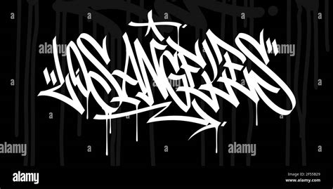 Los Angeles Abstract Hip Hop Urban Hand Written Graffiti Style Vector Illustration Art Stock ...