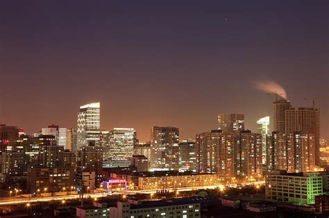 Beijing Cbd Skyline By Night by Fototrav