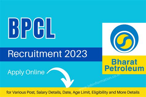 BPCL Recruitment 2023 Online Apply For Various Post, Salary Details ...