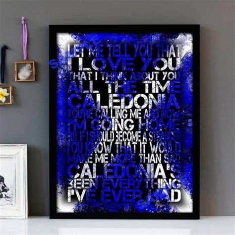 "Caledonia" Dougie Maclean - Framed Lyrics Wall Art Design