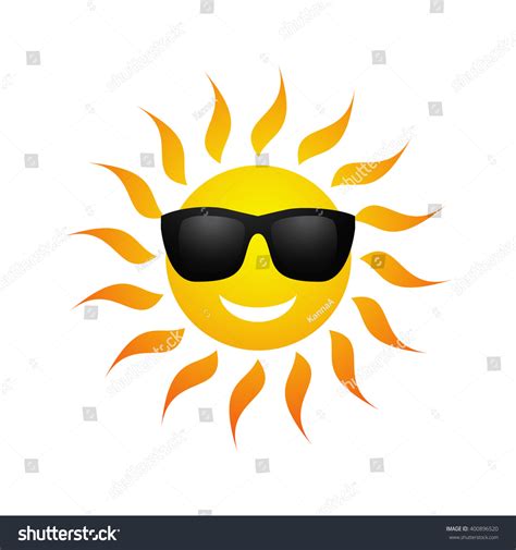 Cute Yellow Cartoon Sun Symbol Sunglasses Stock Vector (Royalty Free) 400896520 | Shutterstock