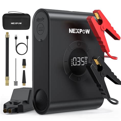 Nexpow Jump Starter with Air Compressor, 2000A Battery Jump Starter (up ...