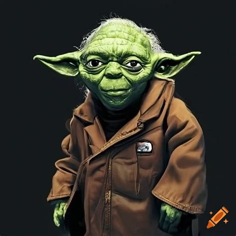 Yoda dressed as a gangster with a north face jacket on Craiyon