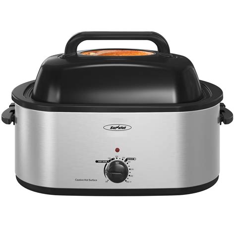 Sunvivi 26 Quart Electric Turkey Roaster Oven with Visible Glass Lid ...