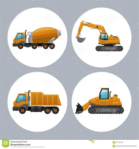 Construction and Truck Design Stock Vector - Illustration of warning ...