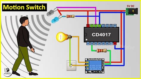 How To Make Motion Sensor Light Switch using CD4017 & IR sensor at Home ...