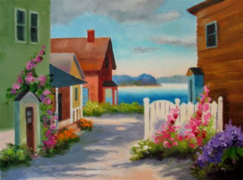 Nel's Everyday Painting: Seaside Cottages - (Two Versions) SOLD