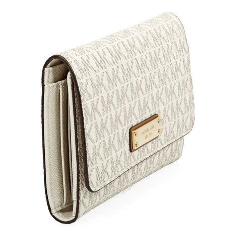 Michael Kors Large Mercer Tri-Fold Wallet- Vanilla - Mercer - Michael ...