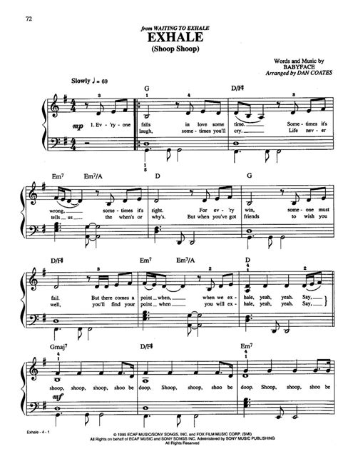 Babyface-Waiting To Exhale - Exhale (Shoop Shoop) Sheet Music pdf, - Free Score Download ★