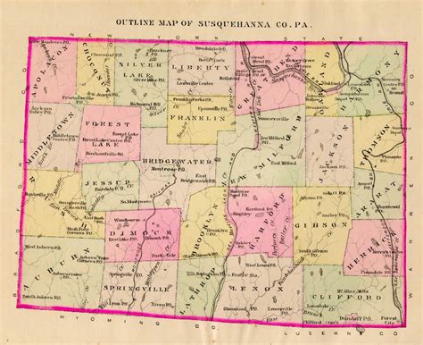 Springville Township 1852 | Springville, Susquehanna, The past