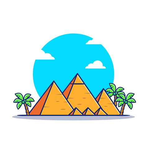 Pyramid Cartoon Vector Icon Illustration. Famous Building Traveling ...