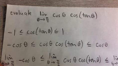 Evaluating the Limit of a Trigonometric Function Using the Squeeze Theorem (Example) - YouTube