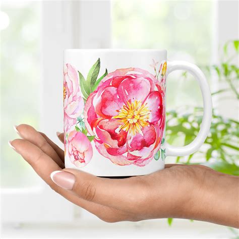 Beautiful Coffee Mug Floral Tea Mug Watercolor Flowers | Etsy