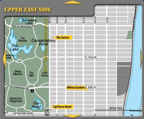 Upper East Side New York Hotel Map - Central Park • mappery