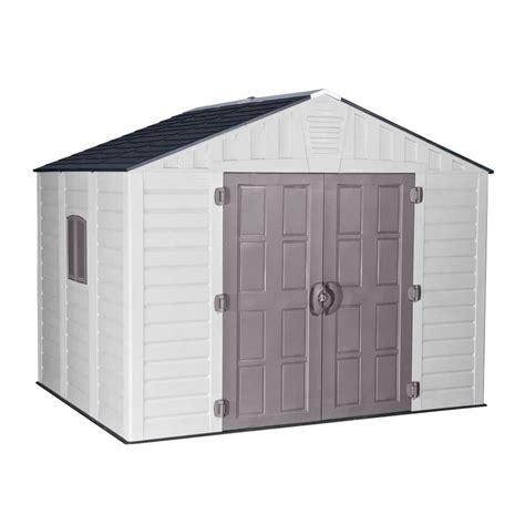 US Leisure Keter Stronghold 10 ft. x 8 ft. Resin Storage Shed, Browns ...