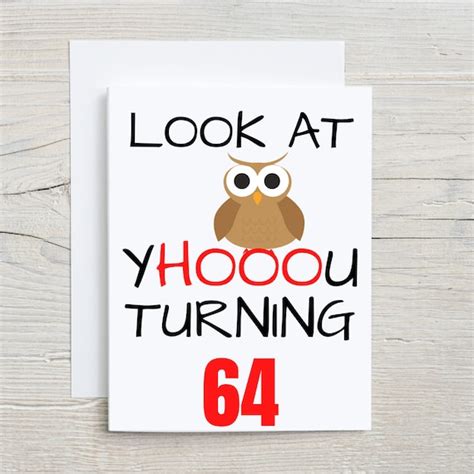 64th Birthday Card funny 64th birthday card 64th birthday | Etsy