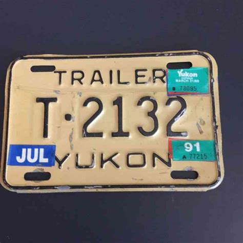 Yukon Territory Canada Trailer License Plate Tag T-2132