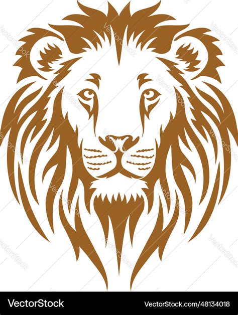 Lion face printable stencil art design Royalty Free Vector