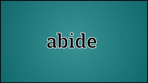 What Abide Means - YouTube