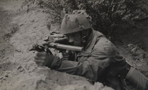 Private J Connington in action with Sten gun, Arnhem, 1944 | Online Collection | National Army ...