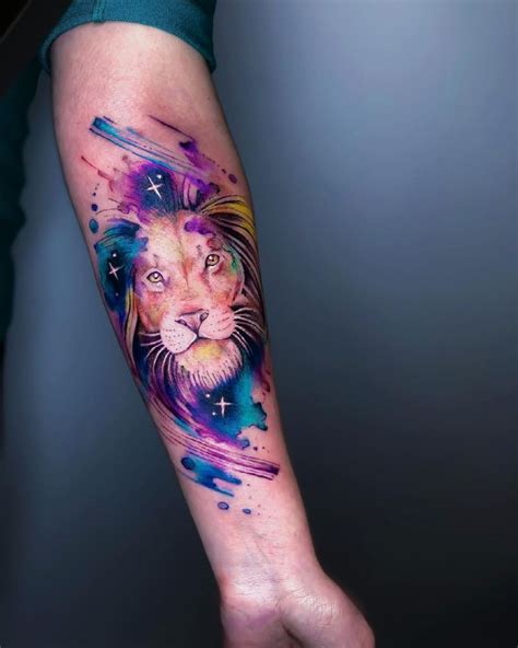 awesome watercolor lion tattoo @sebastian_enemy 234 - KickAss Things