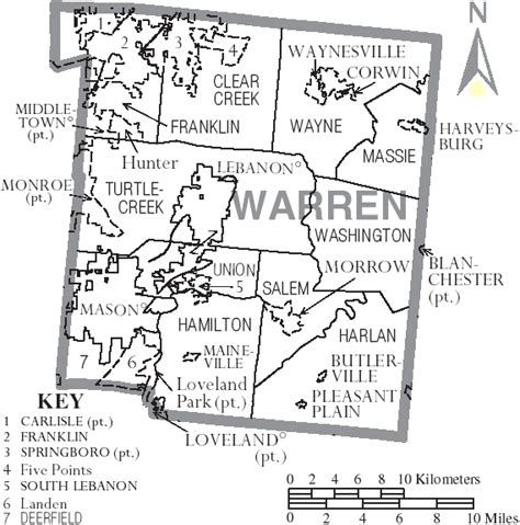 File:Map of Warren County Ohio With Municipal and Township Labels.PNG ...