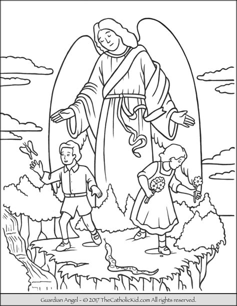 Guardian Angel Coloring Page