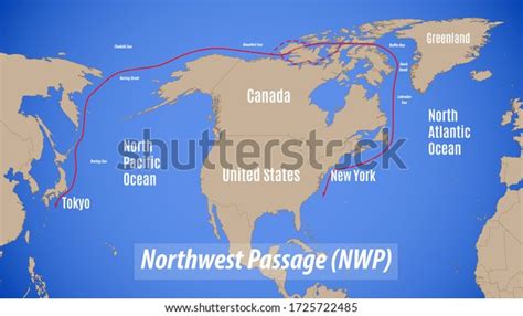 Schematic Map Northwest Passage Nwp Stock Vector (Royalty Free ...