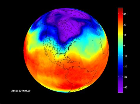 NASA's AIRS Captures Polar Vortex Moving in Over US