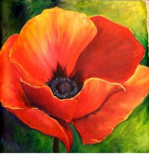 Amapola | Poppy painting, Poppy art, Flower painting