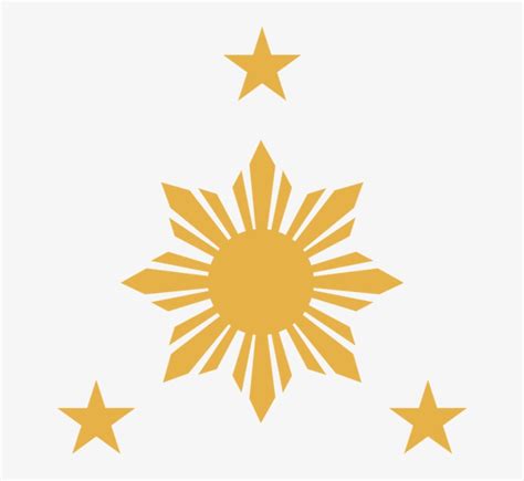 The Three Star And The Sun - Sun In The Philippine Flag - 640x689 PNG Download - PNGkit