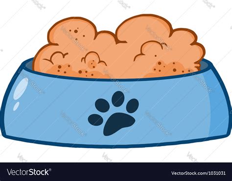 Dog bowl with food Royalty Free Vector Image - VectorStock