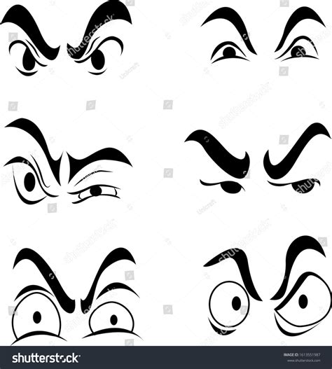 Cartoon Eyes Different Expressions Looking Angry Stock Vector (Royalty ...