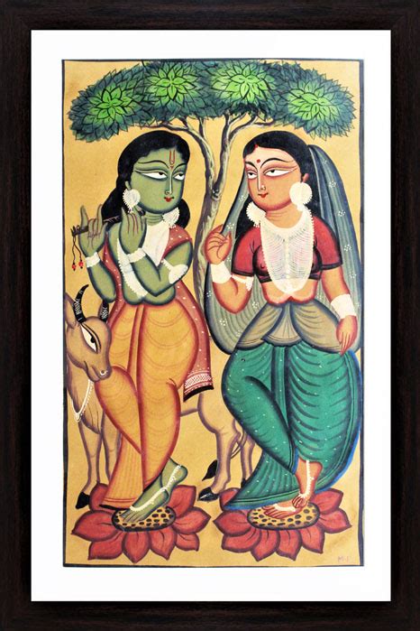 Kalighat paintings Radha Krishna Online | GiTAGGED®