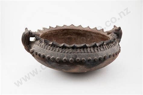 Papua New Guinea blackened pottery bowl, decorated with sea… - New ...