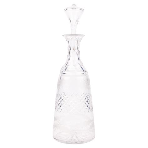 Victorian Cut Crystal Glass Spirit Decanter Bottle For Sale at 1stDibs