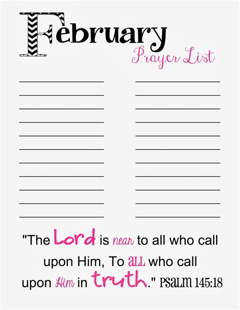 Doodles & Stitches: Prayer List Printable - February