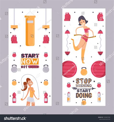 Motivational Fitness Banner Vector Illustration Advertising Stock ...