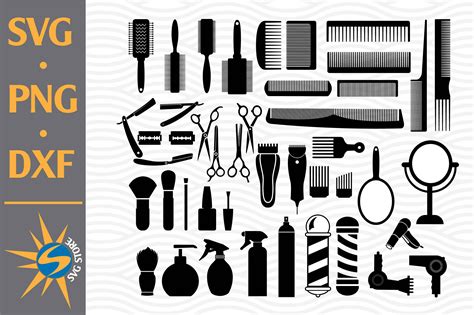 Barber Tools Kits Silhouette Graphic by SVGStoreShop · Creative Fabrica