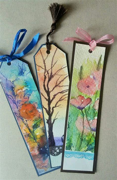 Nice watercolored bookmarks! | Watercolor bookmarks, Bookmarks handmade, How to make bookmarks