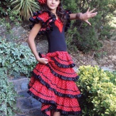 Red Black Dots Kids Flamenco Dress - Everything Flamenco