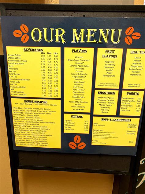 Menu at Higher Grounds Coffee Shop cafe, Beaver Dam, N7156 E Plaza Dr