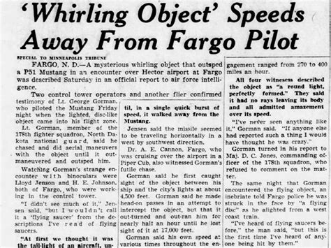 Project Blue Book: Declassified - The Gorman Dogfight | History | The UFO Database