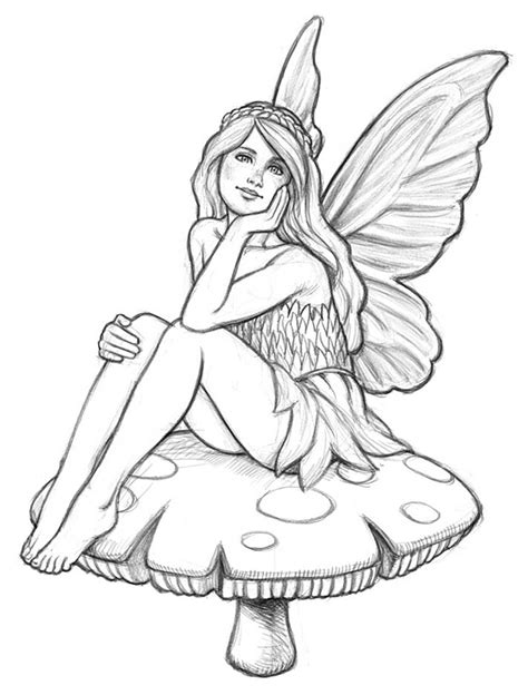 Fairy in her dreams - Myths & legends Adult Coloring Pages